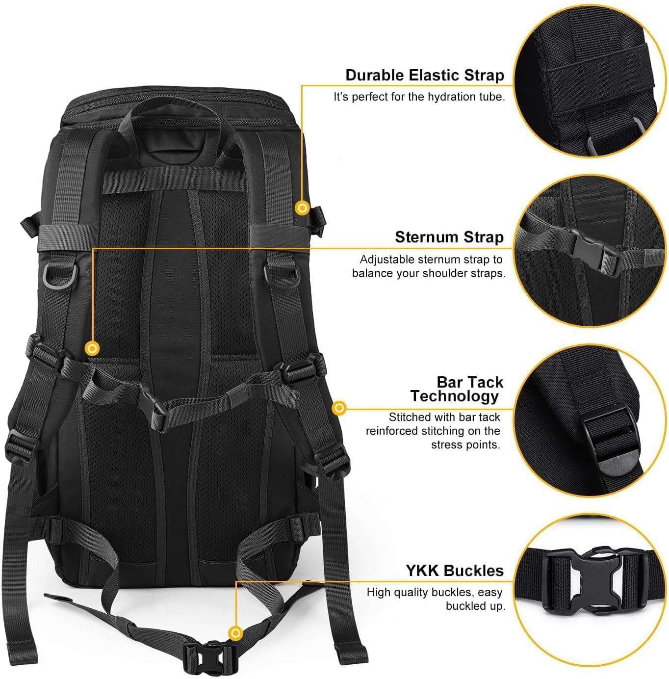 Mardingtop Tactical Backpacks Molle Hiking daypacks for Motorcycle Camping Hiking Military Traveling,25L Backpack