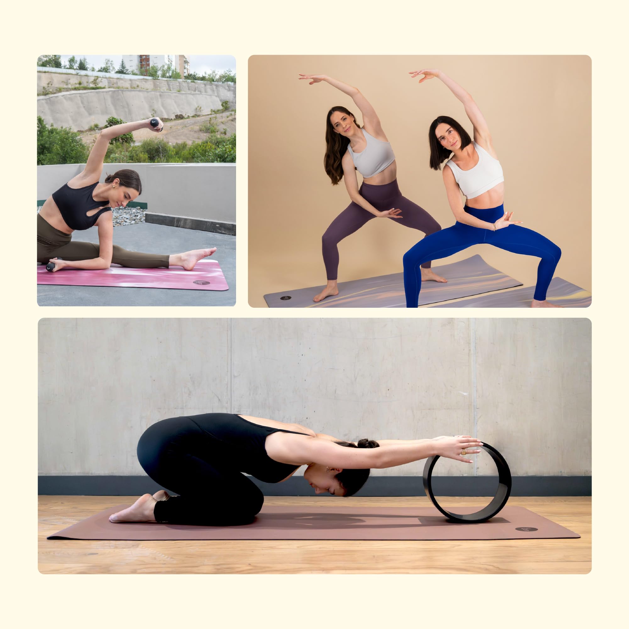 Ucan Tapis de yoga antidérapant | 183 x 68 cm | Tapis épais de 5 mm pour Pilates, barre, HIIT et entraînement fonctionnel | Surface PU Eco-Friendly