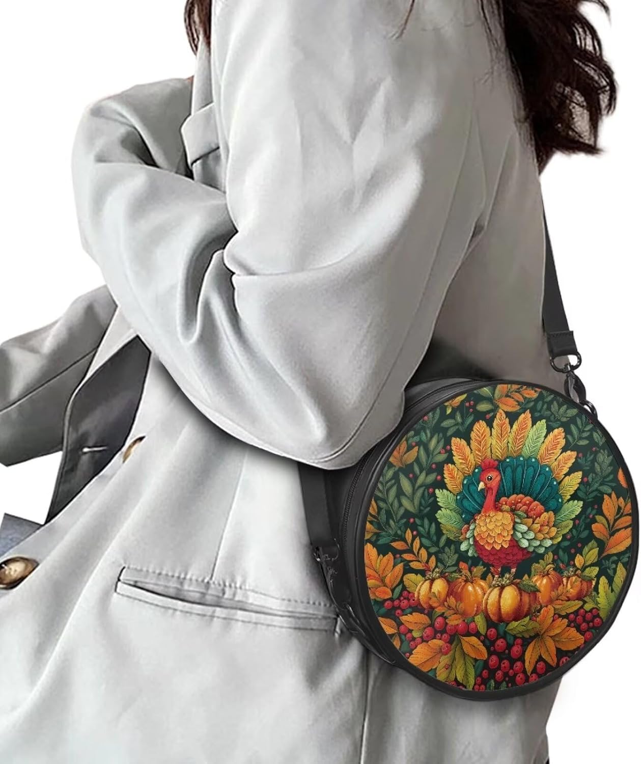 Fall Round Purses for Women Small Shoulder Bag for Work Casual Mini Backpack for Airplanes, Weekends Mother's Gifts