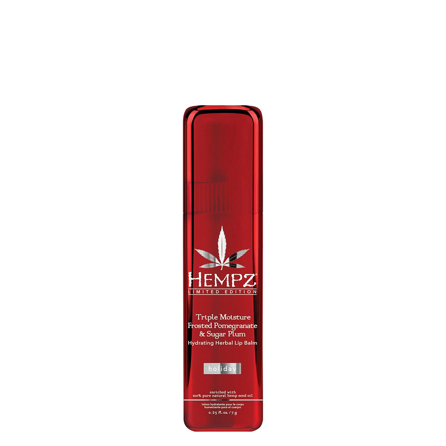 Hempz Triple moisture frosted pomegranate & sugar plum hydrating herbal lip balm, 0.25 Ounce