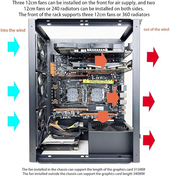 PC Gaming Case - Cooling Master Case, Gaming PC Case, Computer Tower Chassis | Middle Tower Computer Case, High Efficiency Heat Dissipation for Gaming, Office Black PC Tower Case