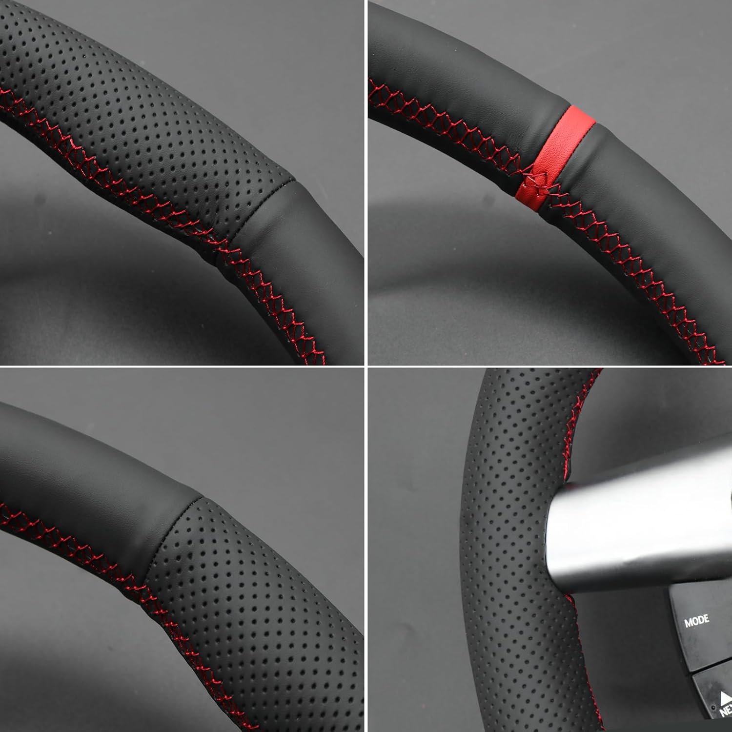 MEWANT DIY Stitched Steering Wheel Cover Wrap for Holden Commodore SV6 2004-2007 Steering Wheel Accessories for Holden Commodore SV6(with Bulges)
