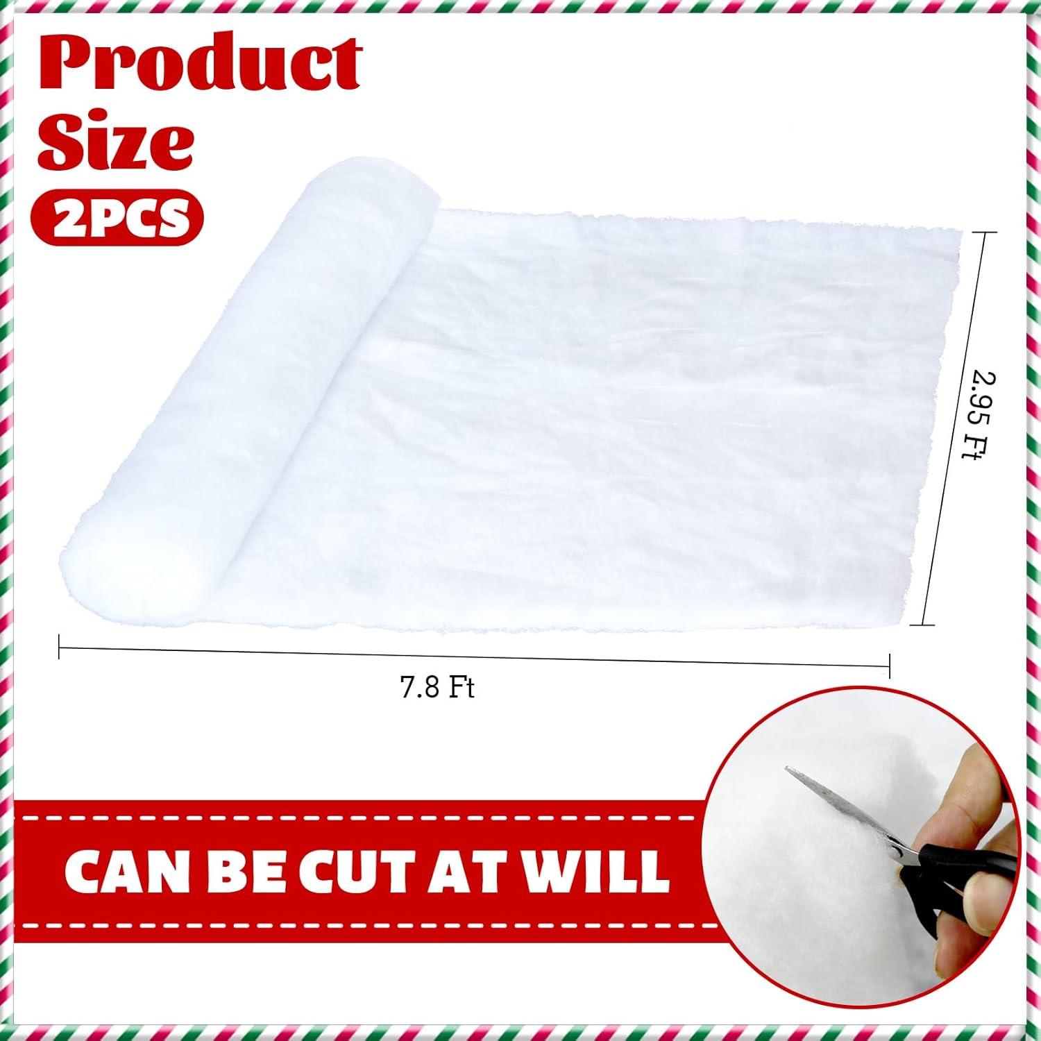 2 Pack Christmas Snow Blanket, Christmas Fake Snow Blanket for Christmas Decorations, Under The Christmas Tree-Thick White Soft and Fake Snow Cover for Holiday Decor and Winter Displays (8x3 ft)