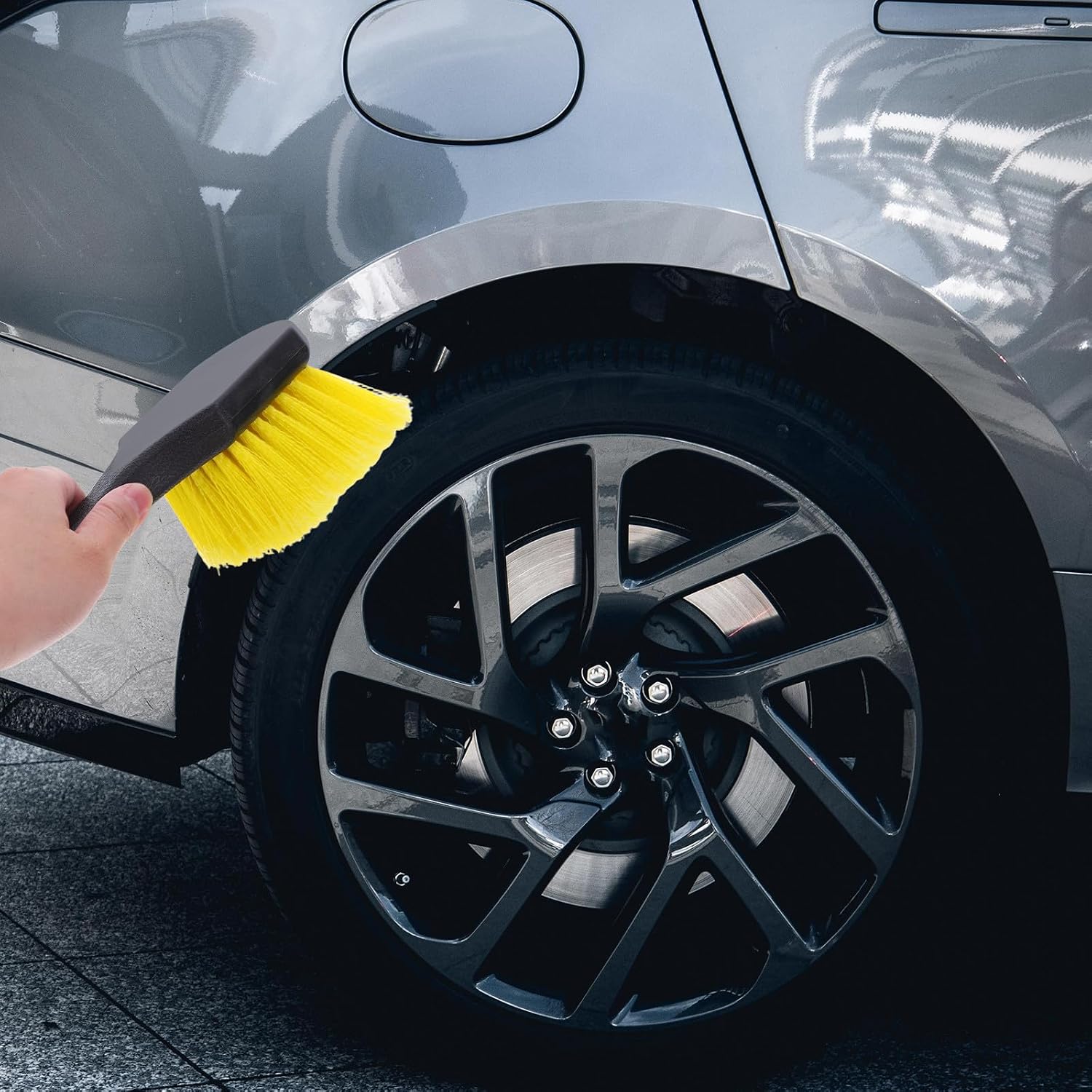 9pcs Car Wheel Cleaner and Interior Brush Set, Soft Bristle Auto Detailing Kit for Dashboard, Air Vents, Tires, and Exterior Surfaces, Multipurpose Car Cleaning Tools for Vehicle