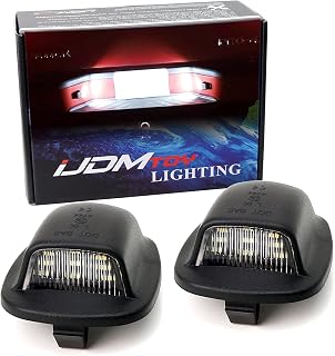 iJDMTOY OEM-Fit 3W Full LED License Plate Light Kit Compatible with 1st Gen Nissan Xterra Frontier Navara, Powered by 12-SMD Xenon White LED Diodes