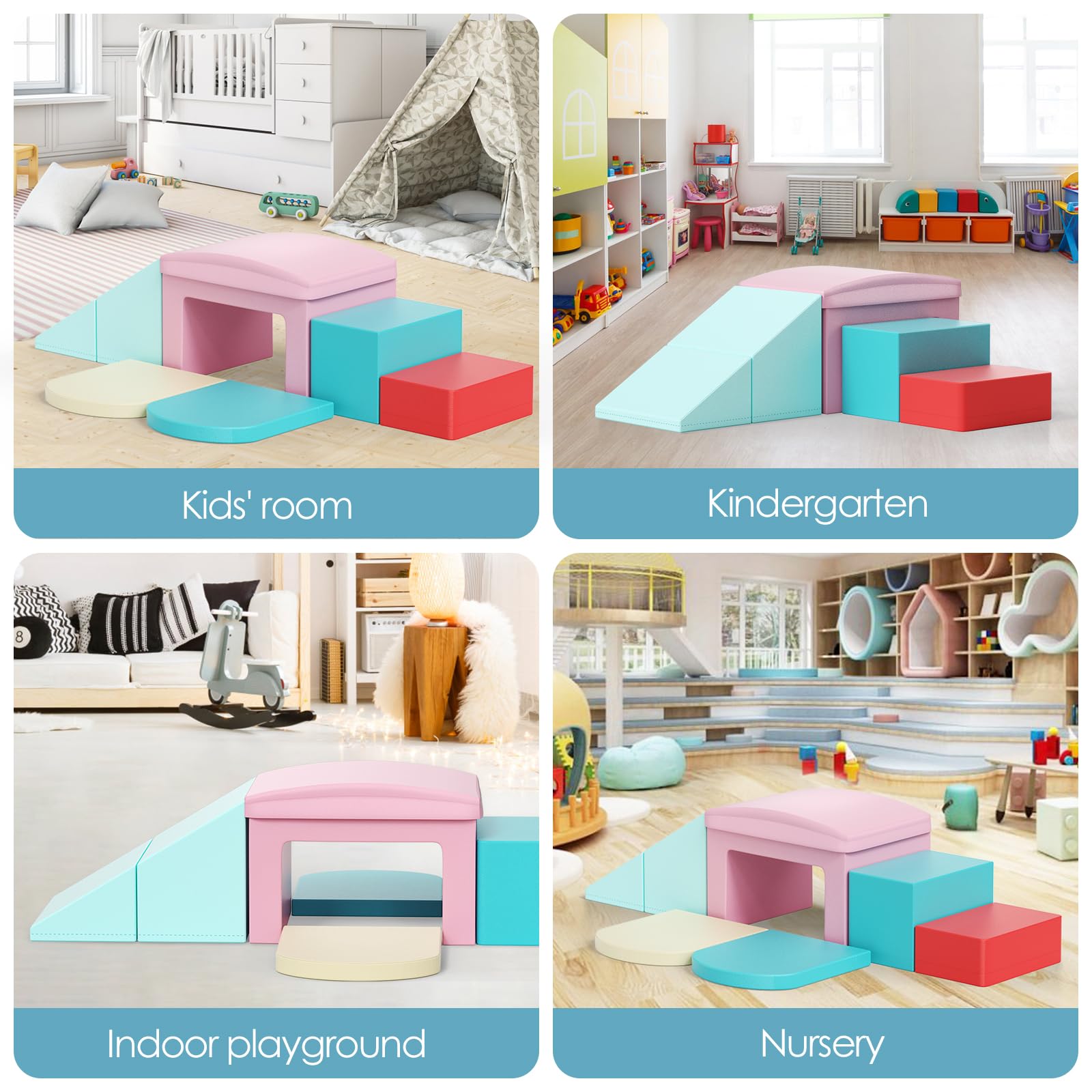 Blocchi in Schiuma, Cotone Perlato ad Alta densità, Fodera in Pelle PU Rinforzata Impermeabile e Resistente alle Crepe, Chiusura Invisibile, per Interno/Esterno - 4