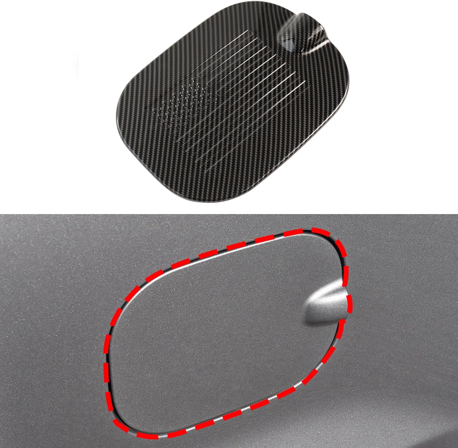 Barong for Chevy Silverado 1500 GMC Sierra 1500 2019-2025 Accessories Exterio Fuel Filler Door Gas Tank Cap Cover Trim ABS Carbon Fiber Pattern