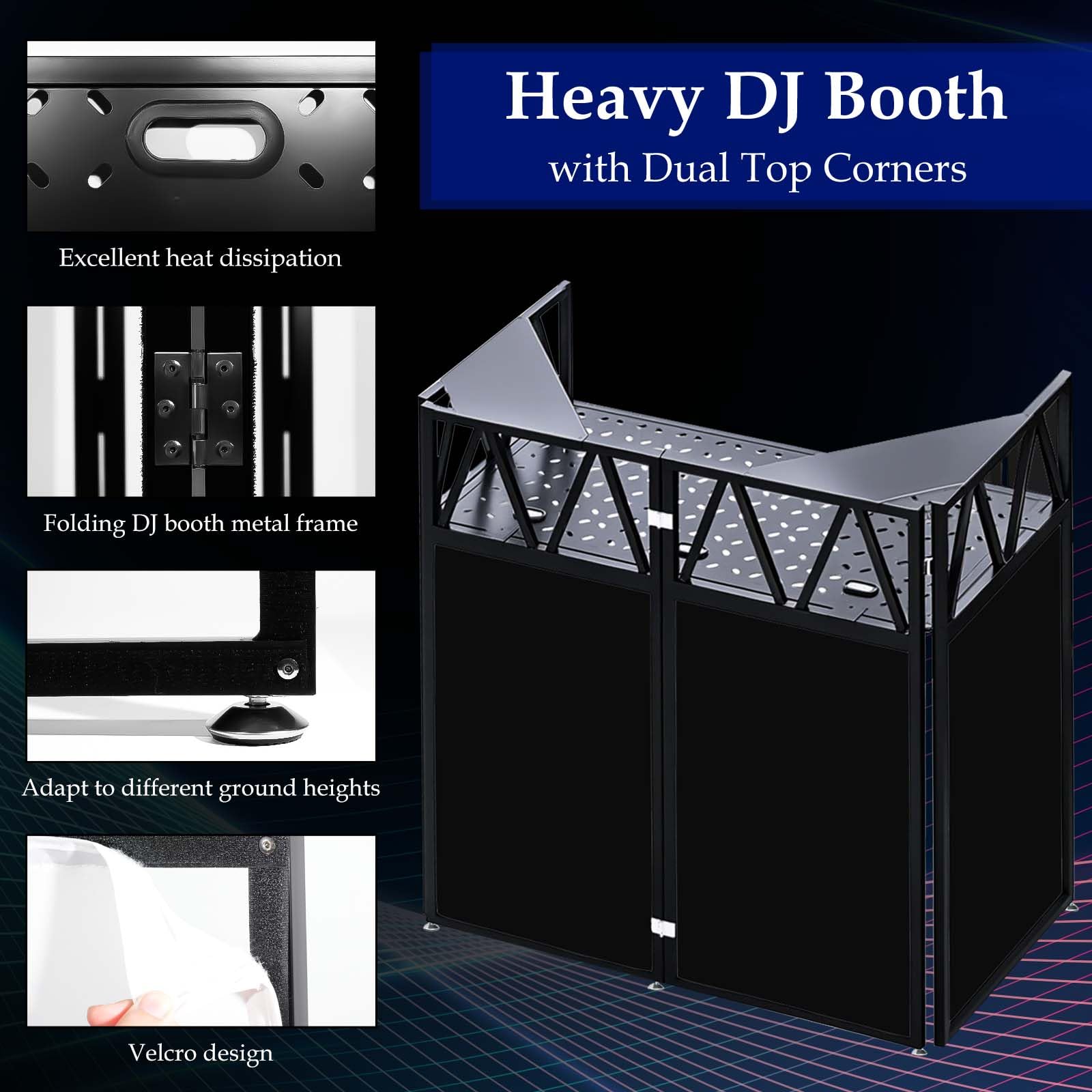 Tragbarer DJ-Fassadenständer, faltbarer DJ-Tisch, 101,6 x 50,8 x 114,3 cm, DJ-Fassadenstation für DJ-Controller, Mixer & Laptop, Veranstaltungen und Partys – inklusive Tragetasche und zwei