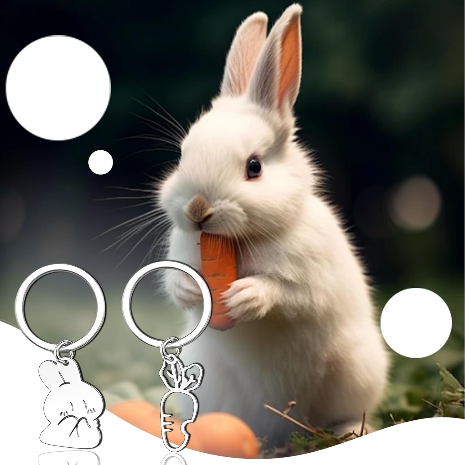 Bunny Charms Bunnies Keychain For Bunny Lovers Easter Basket Stuffers Cute Bunnies Gifts For Girls Boys Carrot Rabbit Key Chain For Valentines Gift Girl - Image 8