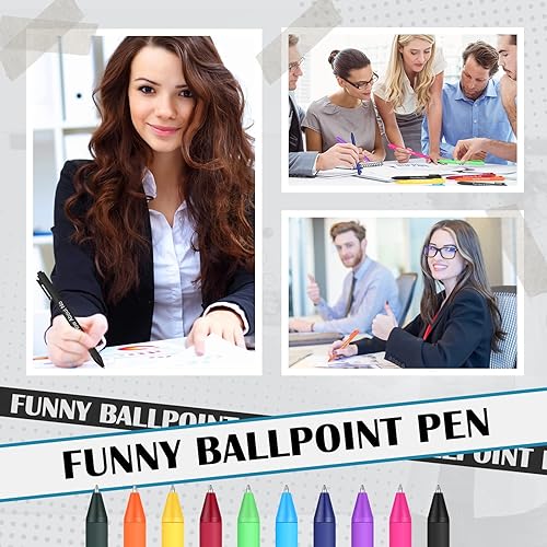 Miniatura 6 de Yeaqee Juego de 40 bolígrafos divertidos  Palabra de juramento, palabra sucia, citas groseras para suministros de oficina, tinta negra (el trabajo