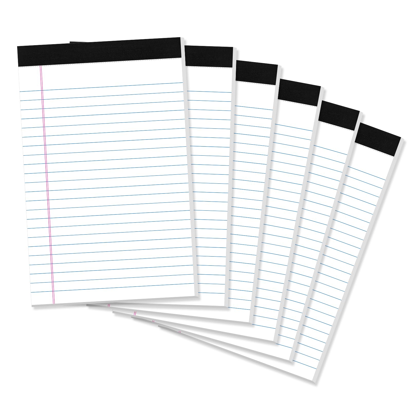 Thboxes 6 Pack Legal Pad 5x8, 180 Sheets Small Note Pad College Ruled Writing Pad Perforated Notepad for School, Office, To-Do Lists Grocery List