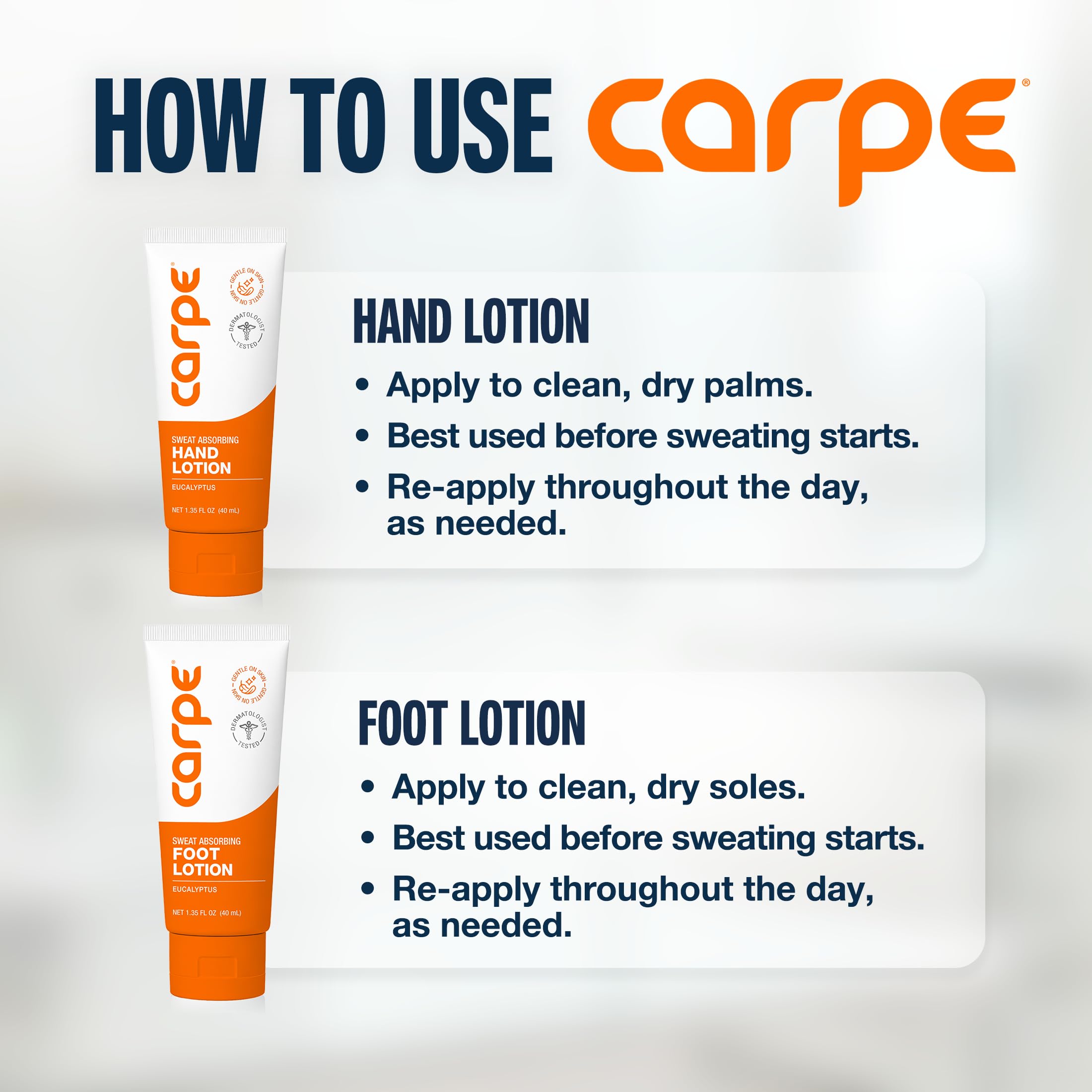 Carpe Sweat Absorbing Hand & Foot Lotion - 6 Pack -7
