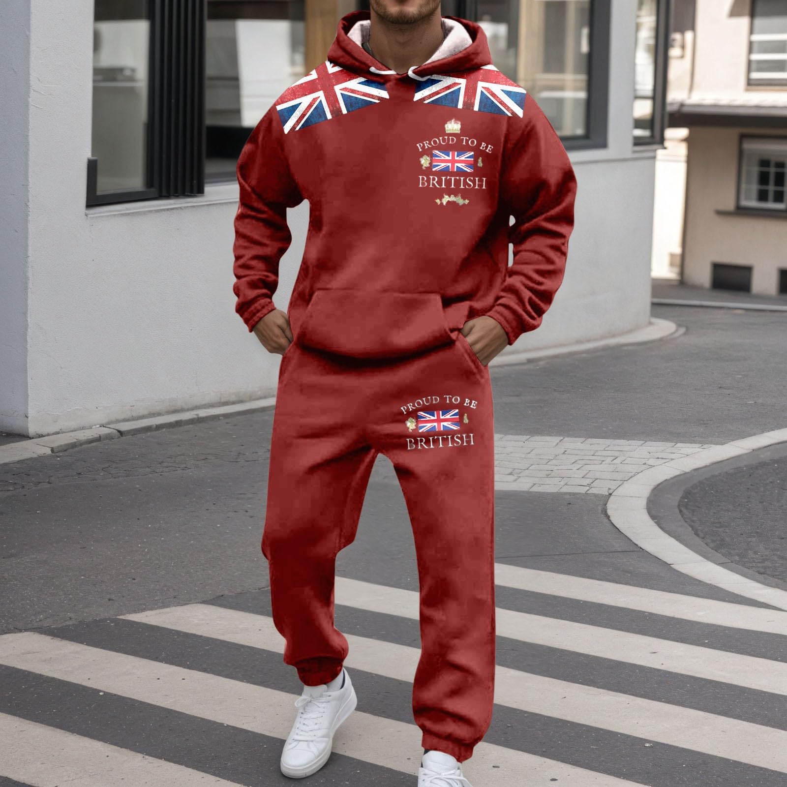 Générique Męski zestaw dresów treningowych 2-częściowy zestaw bawełnianych dresów sportowych kurtka spodnie wygodne oddychające luźny krój miękki modny wygląd na co dzień A71