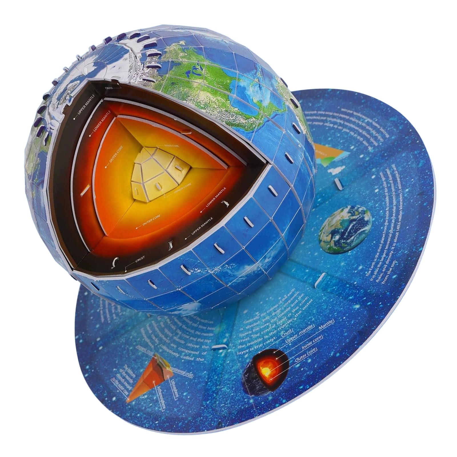 Educational Earth Structure Model Assembly Paper Earth Structure Model Geography Teaching Aid for Students and Teachers Geography Teaching