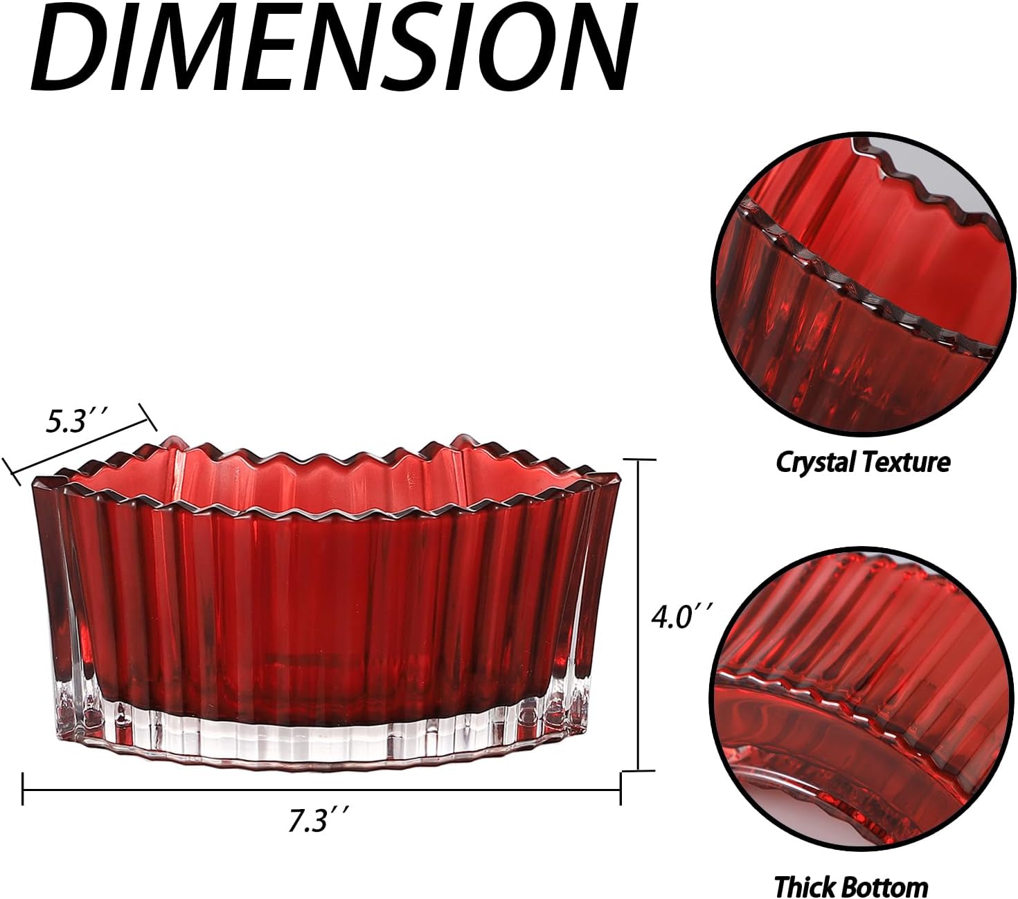 MCMCNCUIU Crystal Vases for Centerpieces, Flower Vases for Wedding Centerpieces, Red Glass Vase for Flowers, Curve Small Vase for Living Room, Bedroom, Kitchen, Dining Table, Set of 2 - Image 6