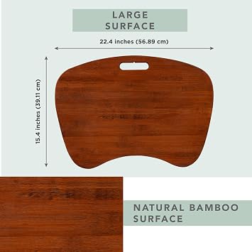 ROSSIE Home XL Bamboo Lap Desk Chestnut, Fits 17.3 Laptops
