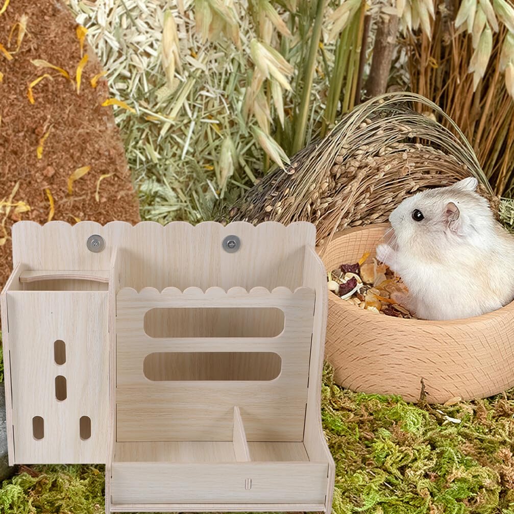 Housoutil Mangiatoia Per Conigli in Legno Resistente All Usura Supporto Da Pavimento Comodo Per Uso Quotidiano Mangiatoia Multifunzione Per Gabbie