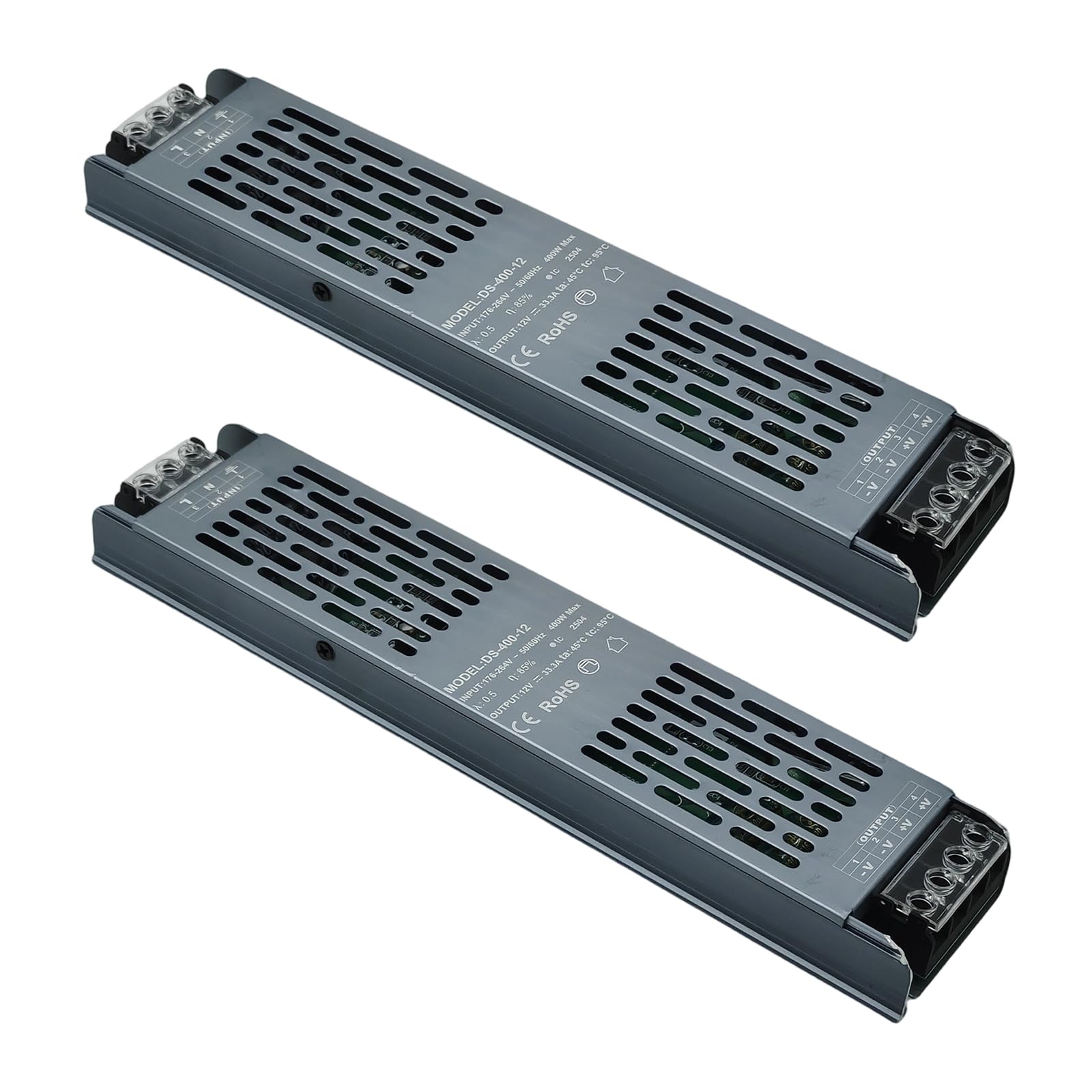 LED Netzteil Trafo 24V Transformator AC 220 230V auf DC 24 Volt, Led Treiber Schaltnetzteil Konstantspannung Niedervolttrafo für LED Streifen (400W&2PCS)