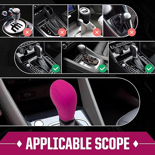 Miniatura 6 de 2 fundas para la cabeza de la palanca de cambios del automóvil, funda para palanca de cambios de freno de mano, funda antideslizante para palanca de