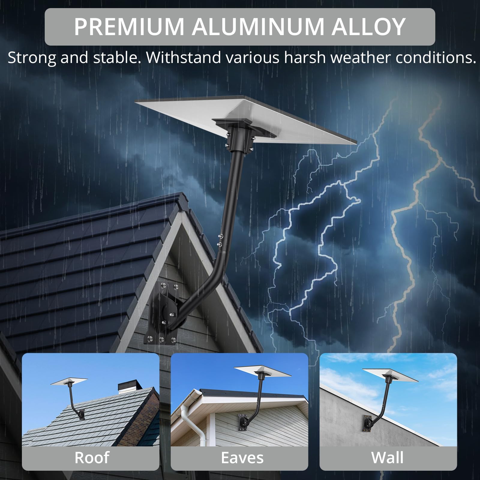 Justech Starlink Gen 3 Mount, 360° Adjustable Aluminum Alloy Starlink Pole Mounting Kit Wall/Roof Mount for Better Signal Compatible with V3 Starlink Standard Dish