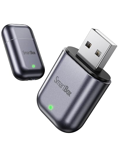 Burnt Sugar Wireless Carplay Adapter for iPhone 2025 Upgrade, Ultra-Mini USB Design for Apple Car Play Dongle Convert Wired to Wireless, Stable Connect Plug & Play for iOS 10+ & Cars from 2016+ (Gray)