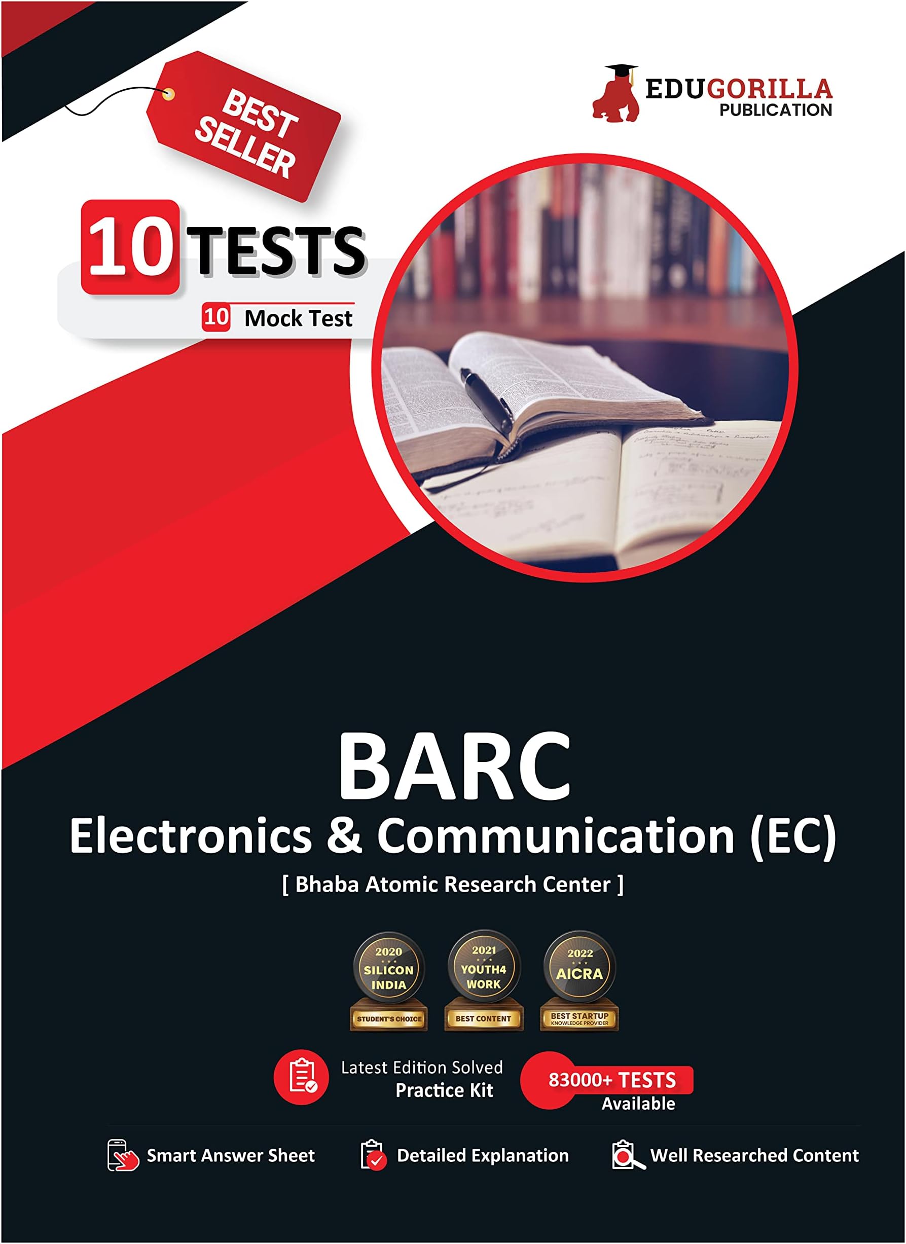 BARC Electronics and Communication (EC) Exam 2024 (Bhabha Atomic Research Centre) - 10 Full Length Mock Tests (1000 Solved Questions) with Free Access To Online Tests