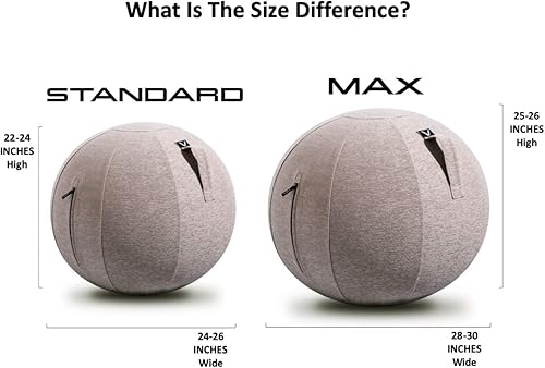 Miniatura 2 de Vivora Luno - Silla de bola de ejercicio, fieltro, tamaño máximo (25 a 26 pulgadas), para oficina en casa, entrenamiento de equilibrio, pelota de