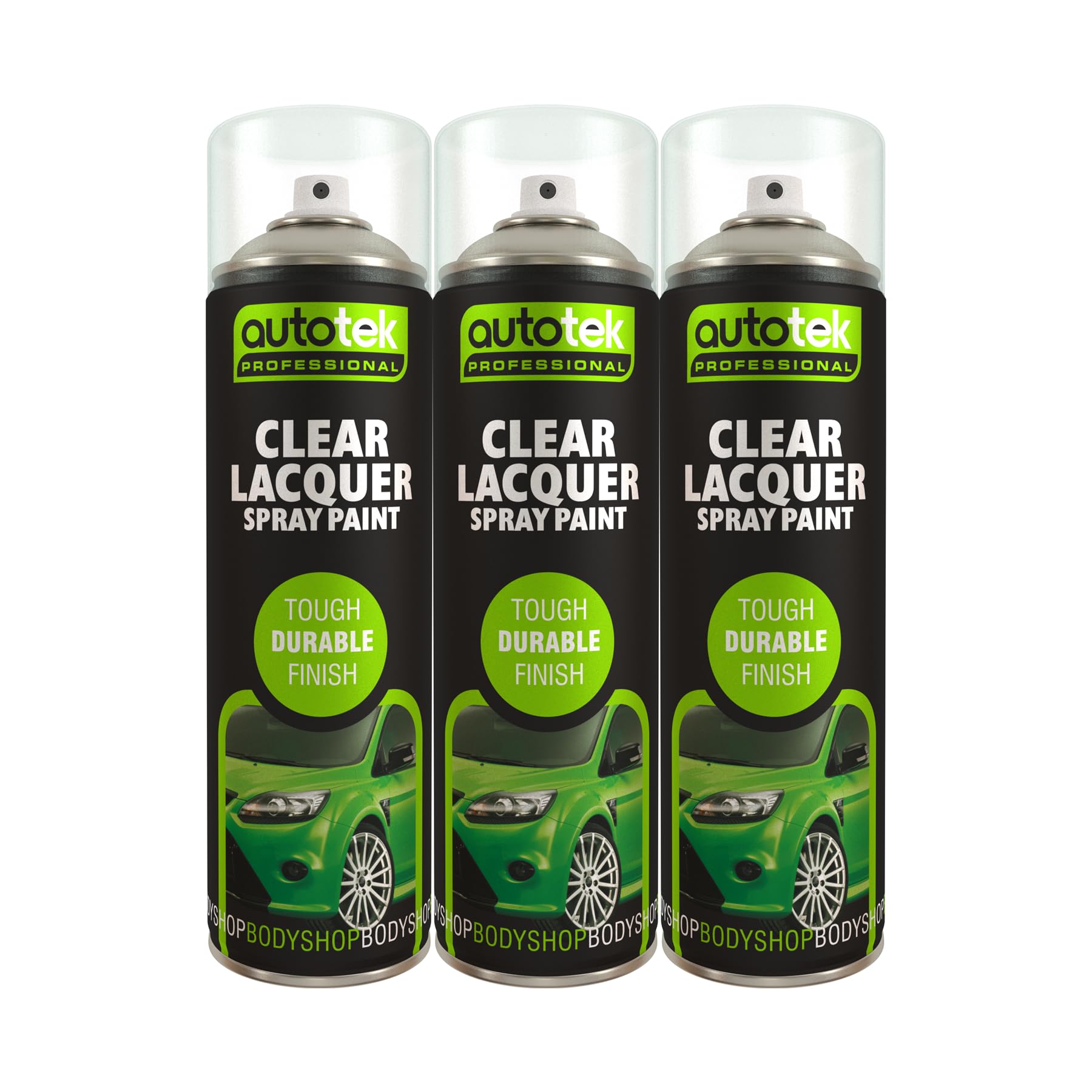 AutoTek Clear Lacquer Multi-Purpose Aerosol Spay Paint 500ml x3