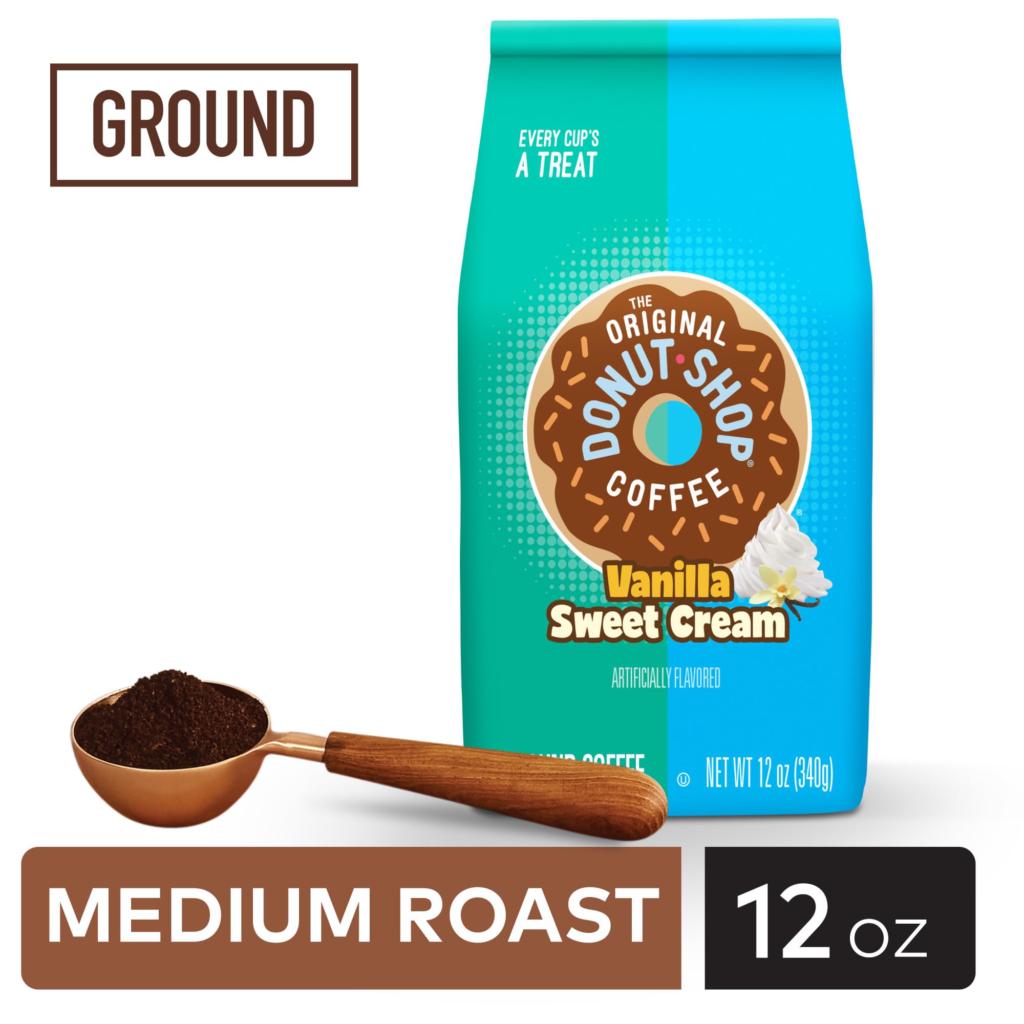 The Original Donut Shop Coffee Vanilla Sweet Cream Medium Roast Flavored Ground Coffee 12 oz Bag — view 2