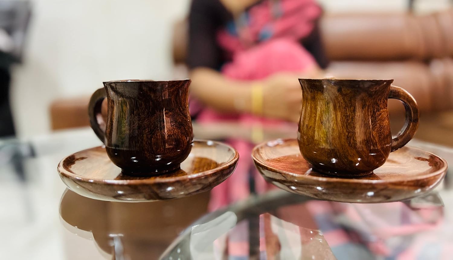 Buy Arcreactor Zone Set of 6 Handmade Wooden Tea Cup or Soup with