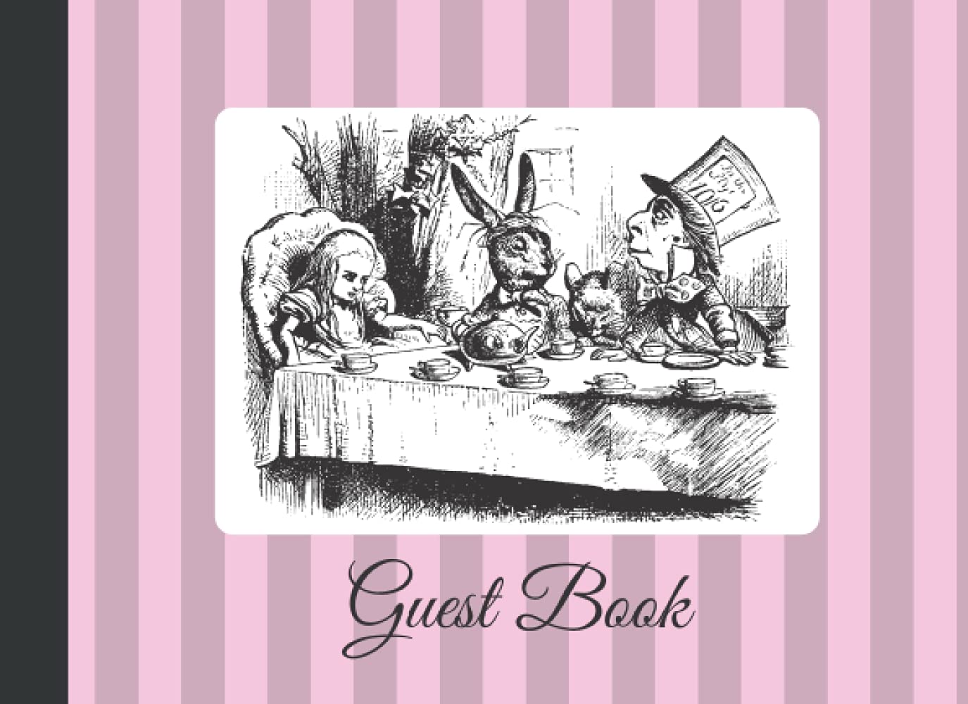 Guest Book: Wedding guest book Alice in Wonderland themed tea party 8.25" x 6"
