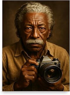 Gordon Parks Portrait Wall Art Poster Print Black and White Photography Indoor Home Decor - 18x24 inches