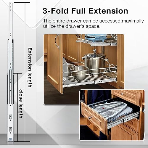 Miniatura 4 de REGUDA Pasillos de extensión completa con bloqueo de alta resistencia con cerradura de 12, 14, 16, 18, 20, 22, 24, 26, 28, 30, 32, 34, 36, 38, 40