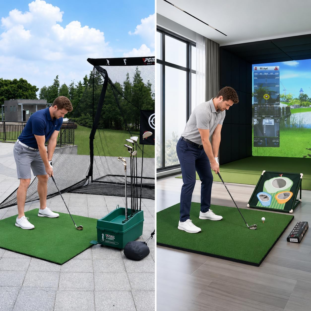 Tragbare Golf Übungsmatte, Indoor | composite Material | für Golfübungen | PP-Gras | Basis | Golf-Tee enthalten | für den Sport | für drinnen