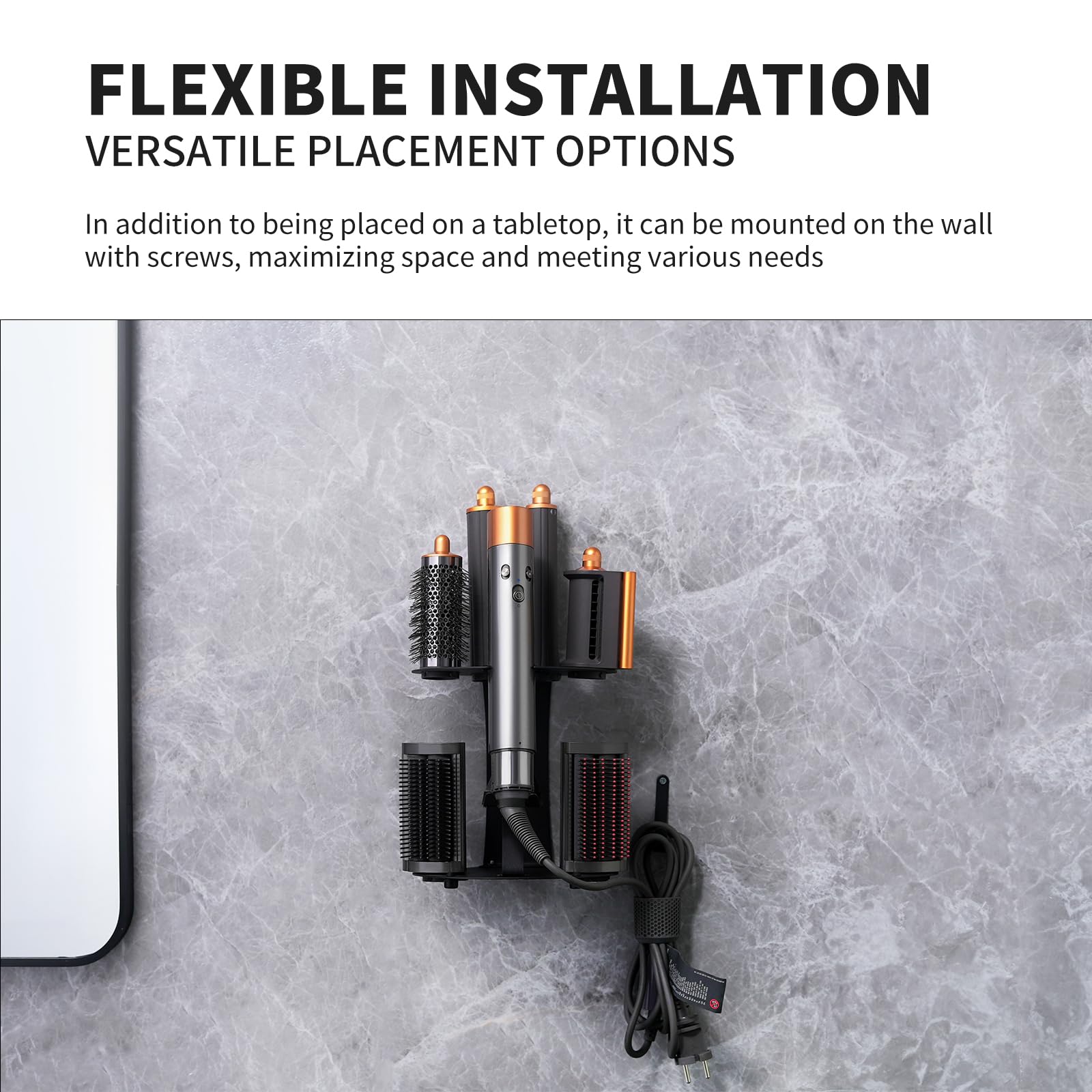 Soporte de pared para secador de pelo compatible con Airwrap