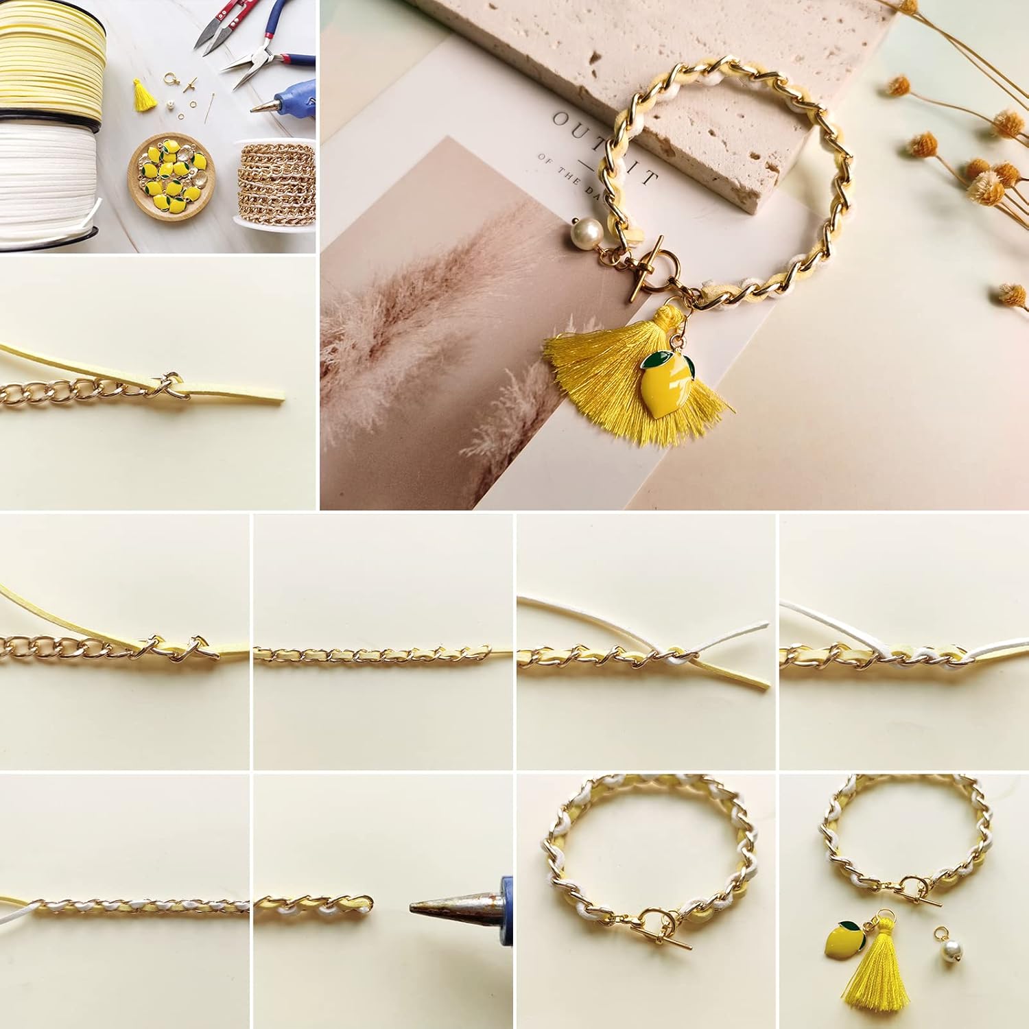 Pandahall 5M/5Yard Aluminum Curb Chain Link Light Gold Color Twisted Cross Necklace Finding Chains with Spool for Jewelry Making DIY Crafts Findings Supplies 10x6.5x1.8mm - Image 8