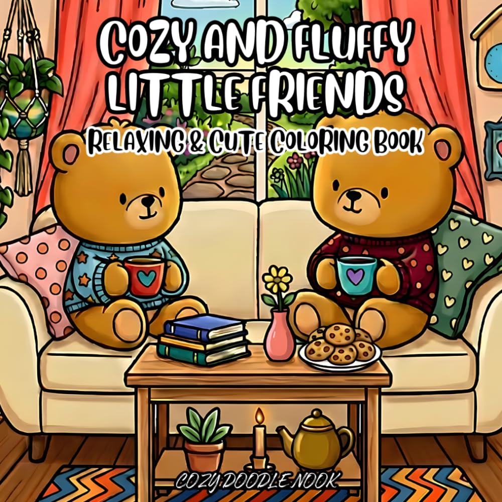 Cozy And Fluffy Little Friends: Relaxing & Cute Coloring Book