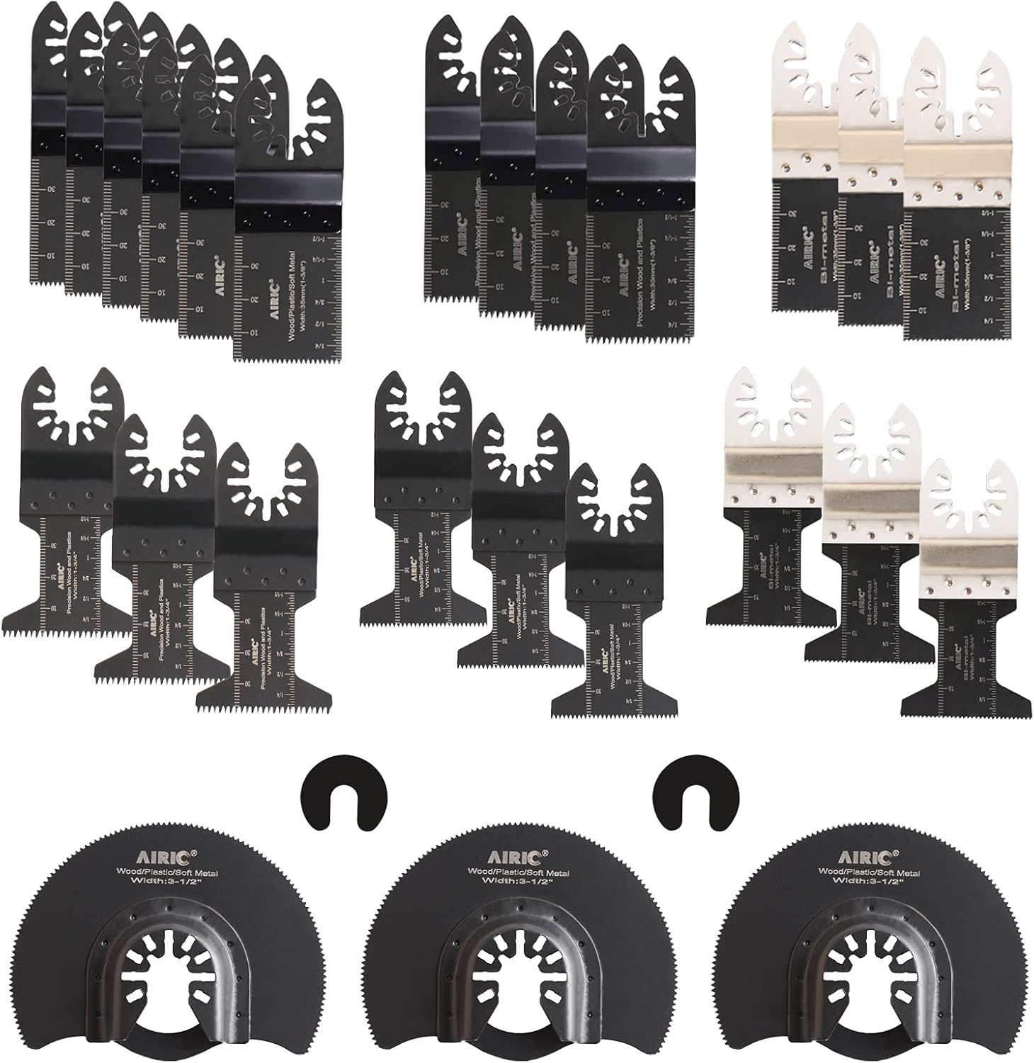 25pcs Universal Oscillating Tool Blades AIRIC Wood Metal Oscillating