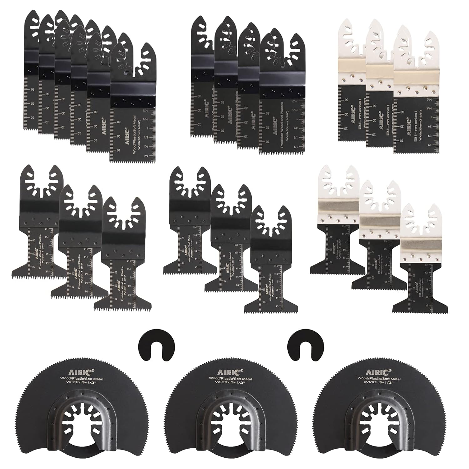 25pcs Universal Oscillating Tool Blades AIRIC Wood Metal Oscillating Multitool Quick Release Saw Blades, Compatible with Dewalt Fein Multimaster Porter Cable Black&Decker Bosch Dremel Rockwell etc.: Tools & Home Improvement