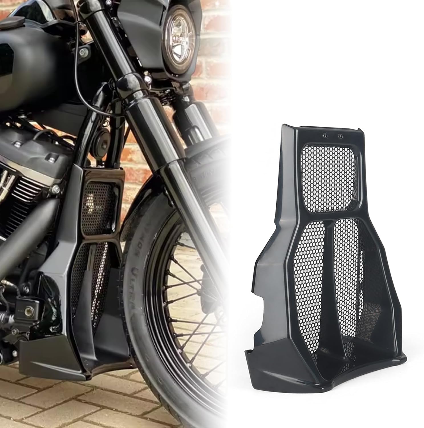 Motorcycle Lower Front Chin Spoiler Air Dam Fairing Cover for Har.Ley-Davidson All M8 Softail Models 2018 2019 2020 2021 2022 2023 2024