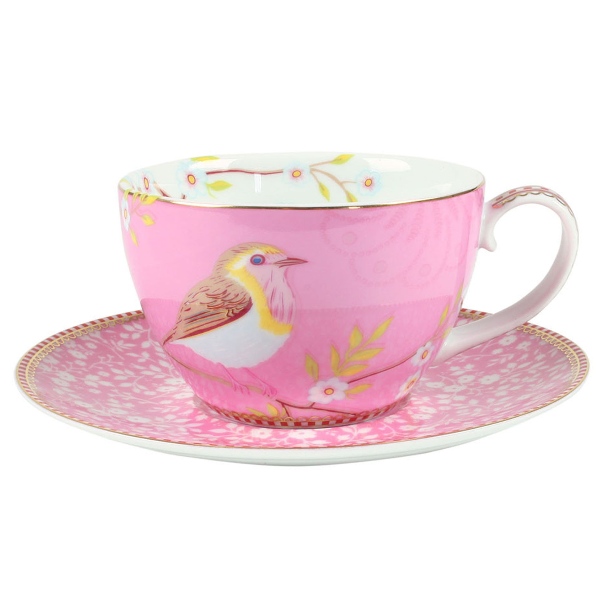 (Pip Studio) cup and saucer Early Bird Pink φ10 × W13 × H7cm / saucer: φ16.5cm 671062