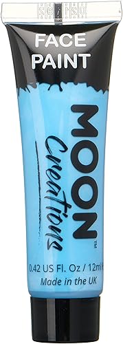 Moon Creations - Pintura facial y corporal de 0.40 onzas líquidas, color azul claro