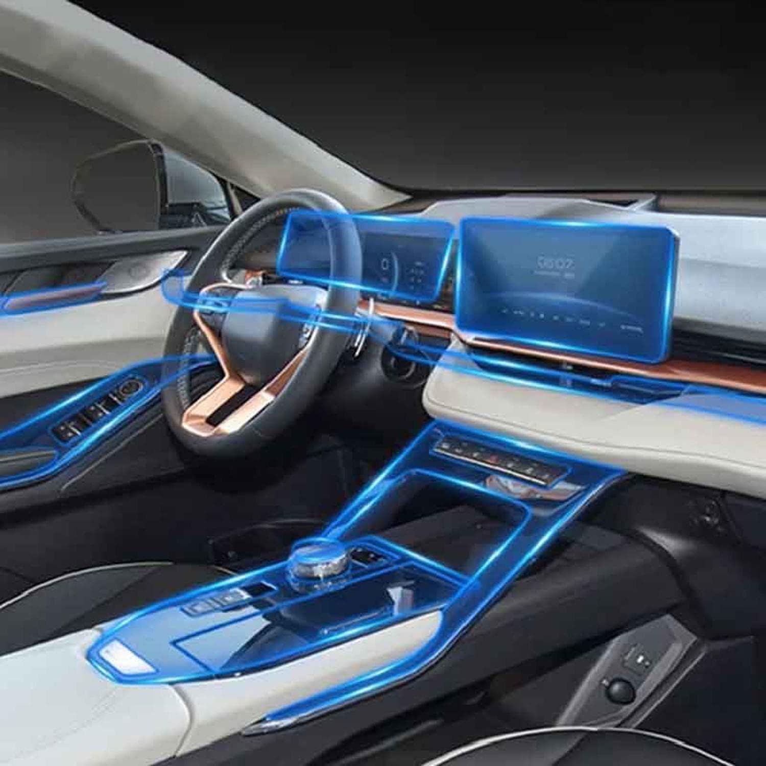 Film protection console Haval H6 2021 TPU transparent auto anti-rayure