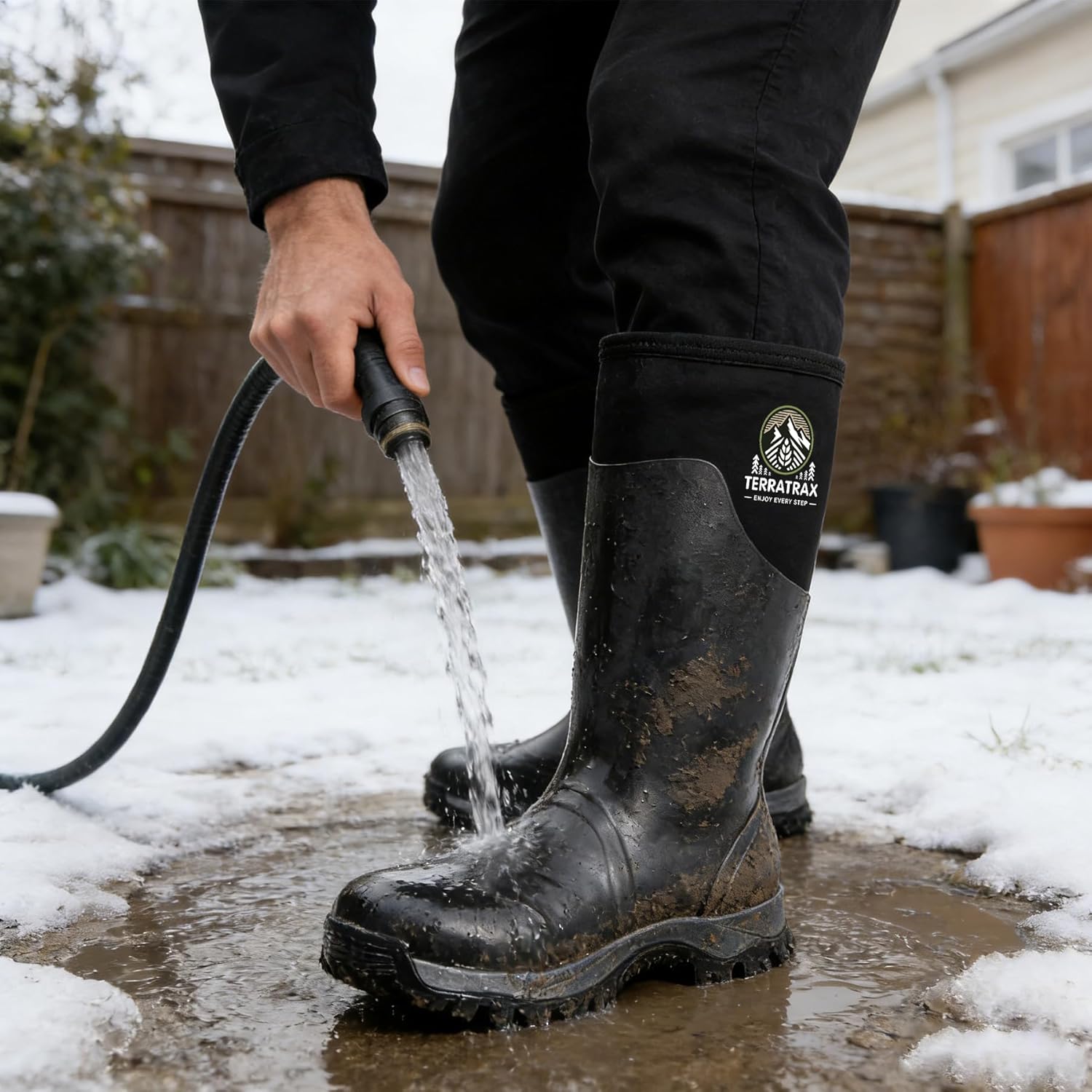 Men's Insulated Rubber Work Boots, 6mm Neoprene Waterproof Muck Mud Boots for Cold Winter & Snow - Reinforced Dual-Sole Heavy Duty Outdoor Farm, Hunting & Slush Chore Shoe - Image 3