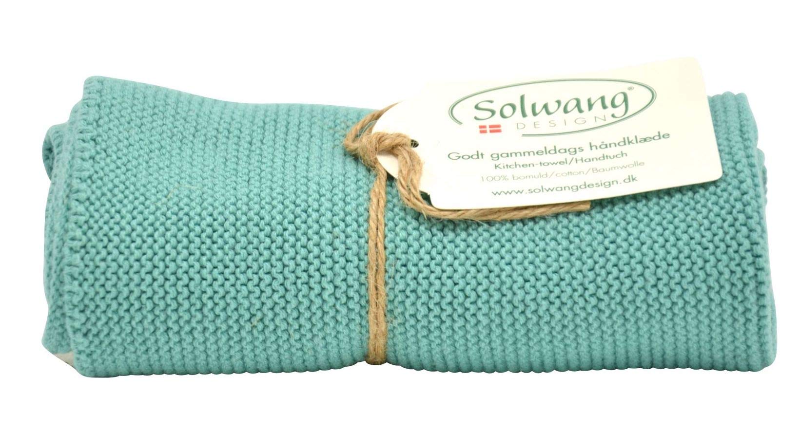 Solwang Danish Cotton in 100% Eco-Tex Certified or GOTS Certified Kitchen Hand Towels Made in India (Petrol)