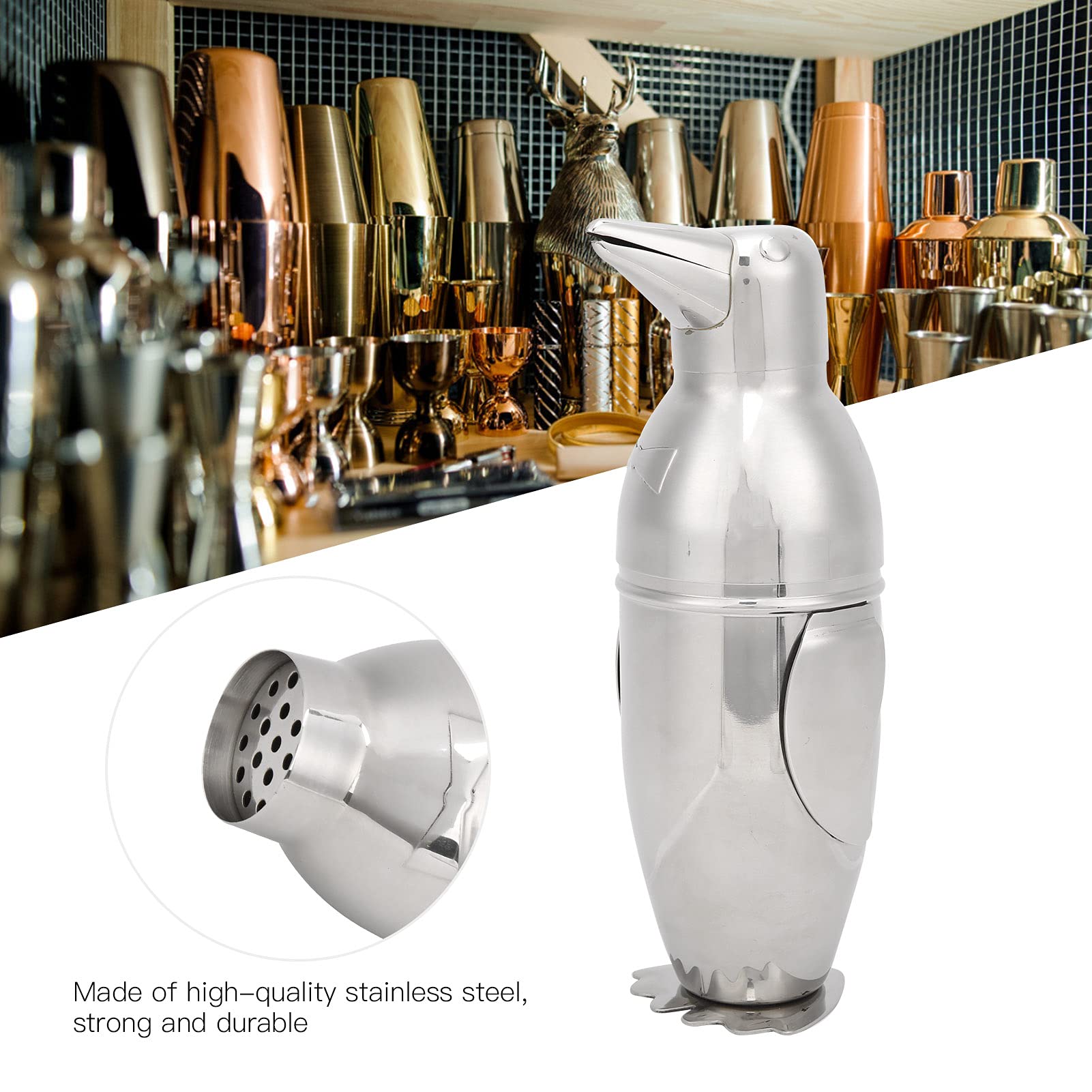 Shaker per cocktail Penguins, shaker in acciaio inossidabile 500 ml