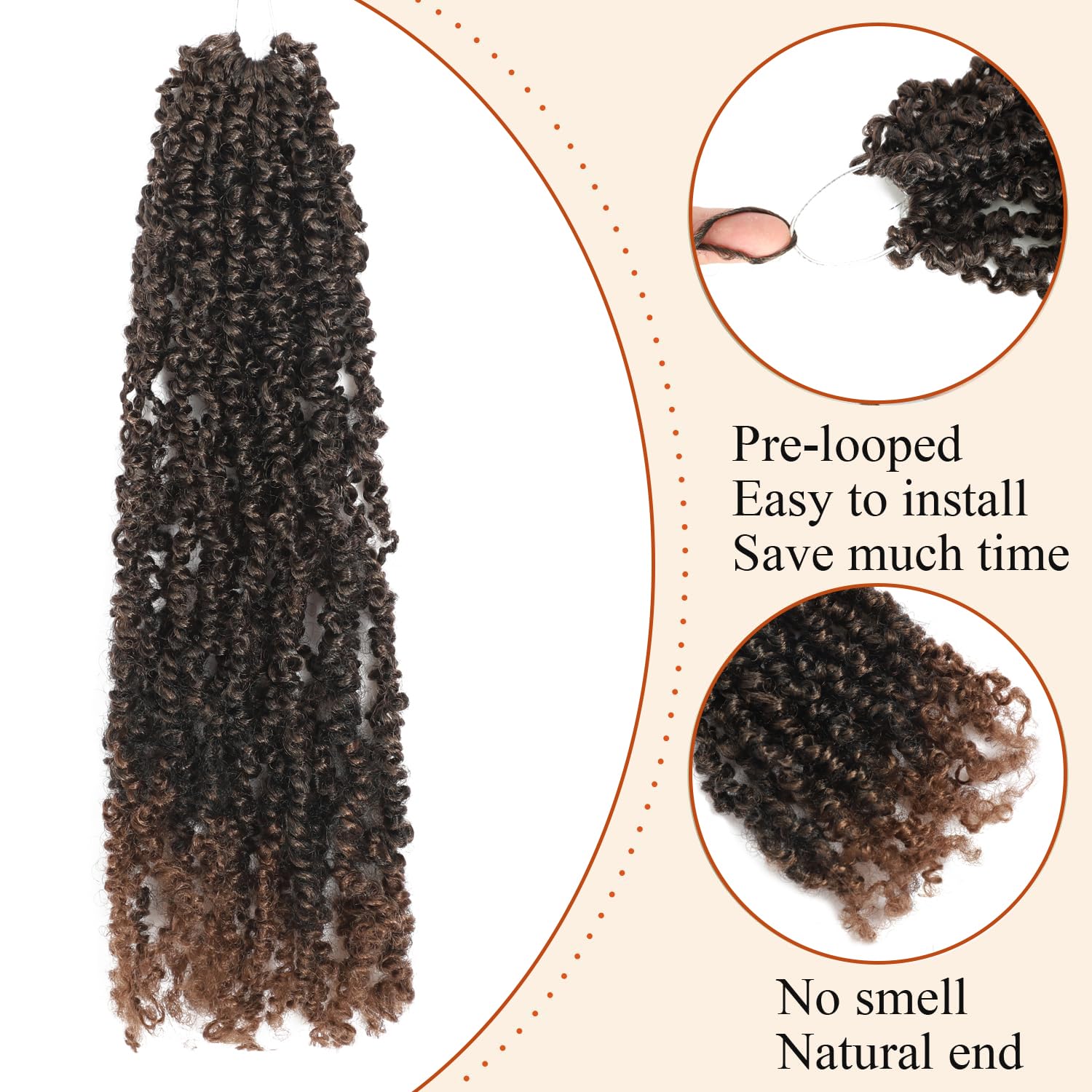 Yanky Crochet Hair 16 Inch Pre-Twisted Natural Black Kinky Mini Spring Twist Senegalese Braids - Image 3