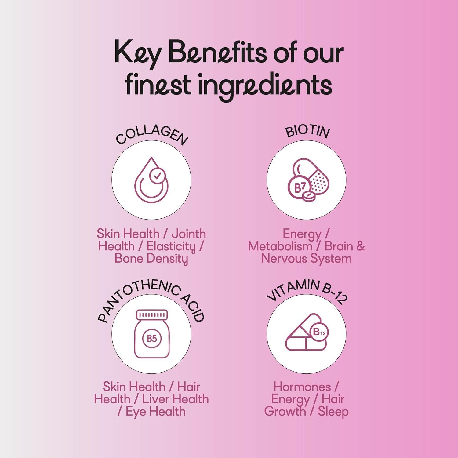 GoldN™ Hair, Skin & Nails Premium Gummies with Collagen | 2,500 mcg Biotin, Fish Collagen, Vitamins A, C, D, E & Zinc | Non-GMO, Allergen-Free | Raspberry Flavor | 60 Gummies (30-Day Supply) - Image 5