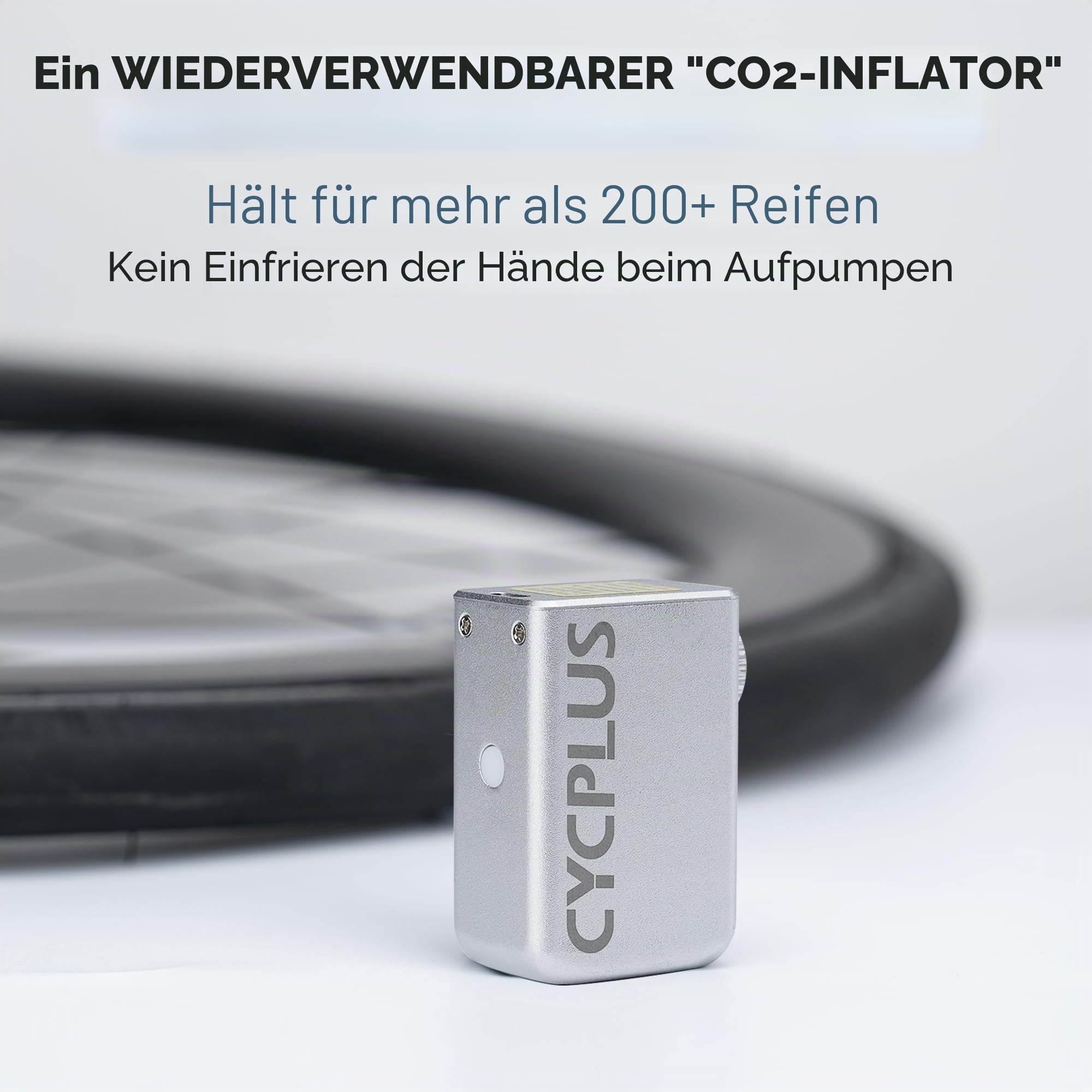 CYCPLUS AS2 Tiny E-Pump Fahrradpumpe, Tragbare, Ultrakleine 100PSI elektrische Fahrradpumpe Typ-C aufladbar Akku Minipumpen, Kein Manometer(Preisträger des EUROBIKE Award 2023)