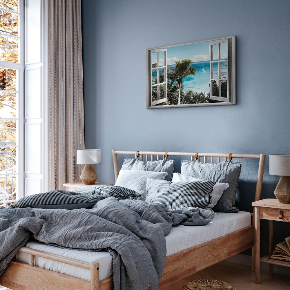 Murando Impression Sur Toile Intissee Mer Plage 150x50 Cm Tableau Tableaux Decoration Murale